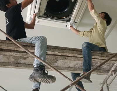 Thi công hệ thống máy lạnh âm trần cho nhà xưởng Quận 12